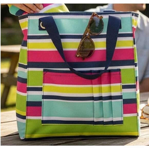 thirty-one Handbags - Thirty-One Tall Organizing Tote Preppy Pop Colorful Stripe